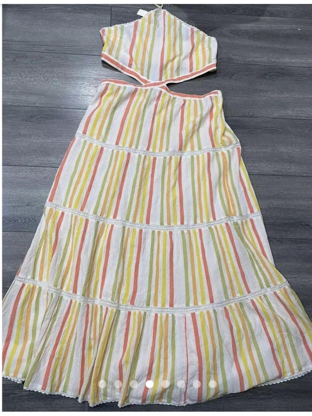 Aerie Pastel Multicolor Striped Halter Maxi Dress - Picture 5 of 5